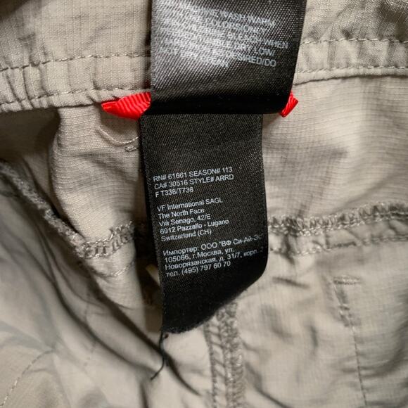 The North Face Pants Womens 6 Grey Nylon Roll Up Stow Pocket Drawstring Hiking - Picture 8 of 16
